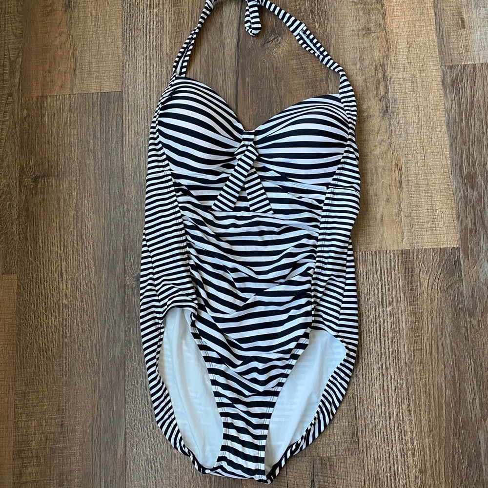 NWT Striped Halter Style Swimsuit